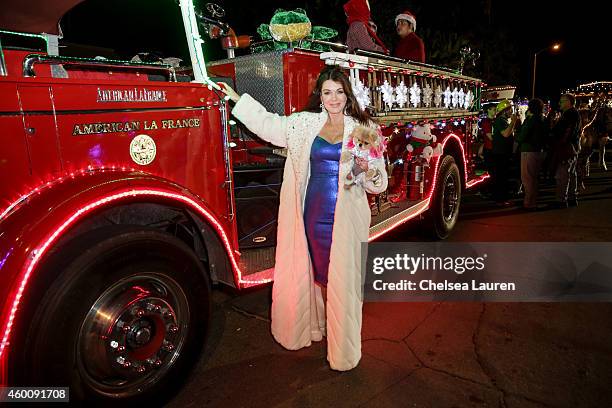 Personality Lisa Vanderpump serves as Grand Marshall of Palm Springs Festival Of Lights Parade wearing a diamond encrusted Marc Bouwer faux fur on...