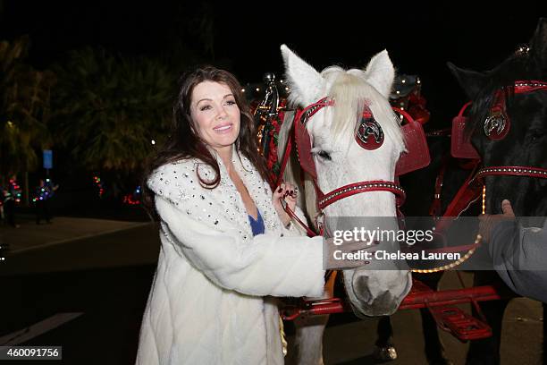 Personality Lisa Vanderpump serves as Grand Marshall of Palm Springs Festival Of Lights Parade wearing a diamond encrusted Marc Bouwer faux fur on...