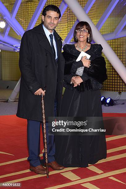 Moroccan theatre director Touria Jabrane and guest attend the Evening Tribute To Jeremy Irons as part of the 14th Marrakech International Film...