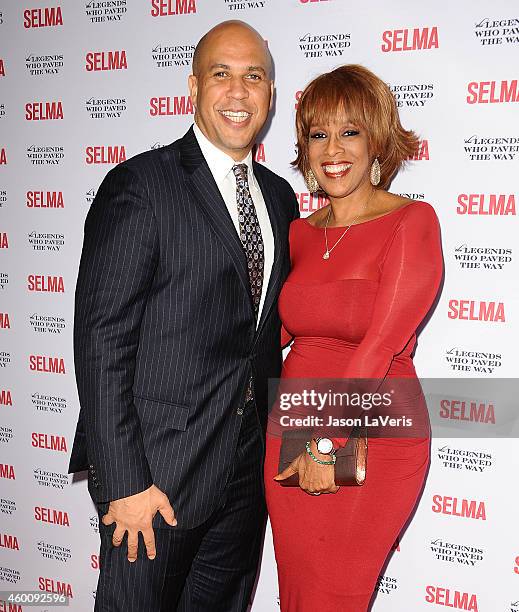 Senator Cory Booker and Gayle King attend the "Selma" and the Legends Who Paved the Way gala at Bacara Resort on December 6, 2014 in Goleta,...
