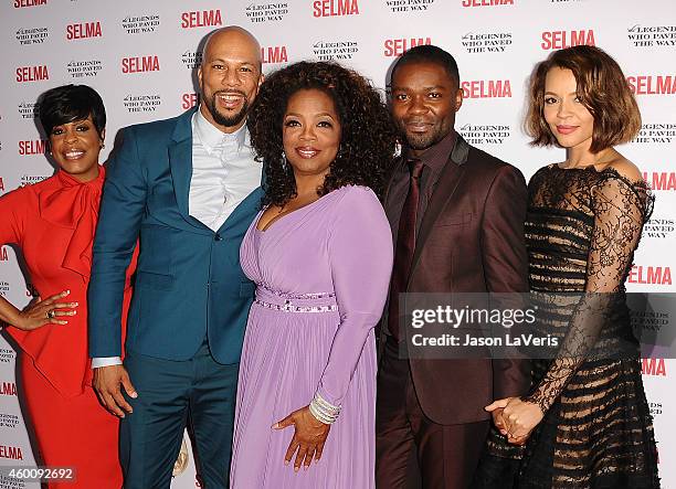 Niecy Nash, Common, Oprah Winfrey, David Oyelowo and Carmen Ejogo attend the "Selma" and the Legends Who Paved the Way gala at Bacara Resort on...