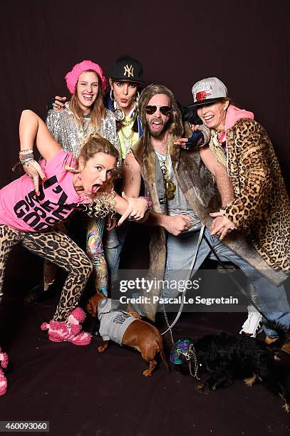 Charlotte Casiraghi and Edwina Tops-Alexander pose with their team for the Style and Competition for Amade on Day 3 of the Gucci Paris Masters 2014...