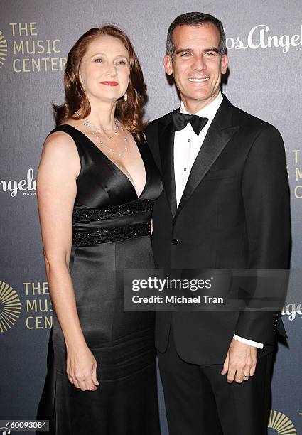 Mayor of Los Angeles, Eric Garcetti arrives at The Music Center's 50th Anniversary Spectacular held at Dorothy Chandler Pavilion on December 6, 2014...