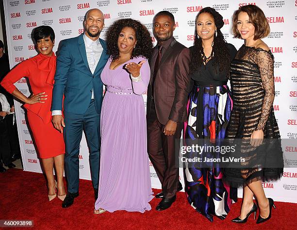 Niecy Nash, Common, Oprah Winfrey, David Oyelowo, Ava DuVernay and Carmen Ejogo attend the "Selma" and the Legends Who Paved the Way gala at Bacara...