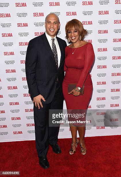 Senator Cory Booker and Gayle King attend the 'Selma' and the Legends Who Paved the Way gala at Bacara Resort on December 6, 2014 in Goleta,...