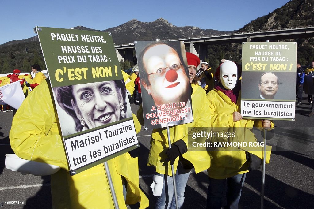 FRANCE-SPAIN-TOBACCO-PROTEST