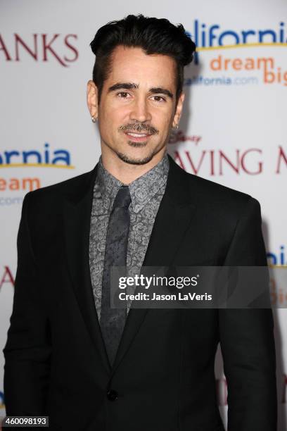 Actor Colin Farrell attends the premiere of "Saving Mr. Banks" at Walt Disney Studios on December 9, 2013 in Burbank, California.