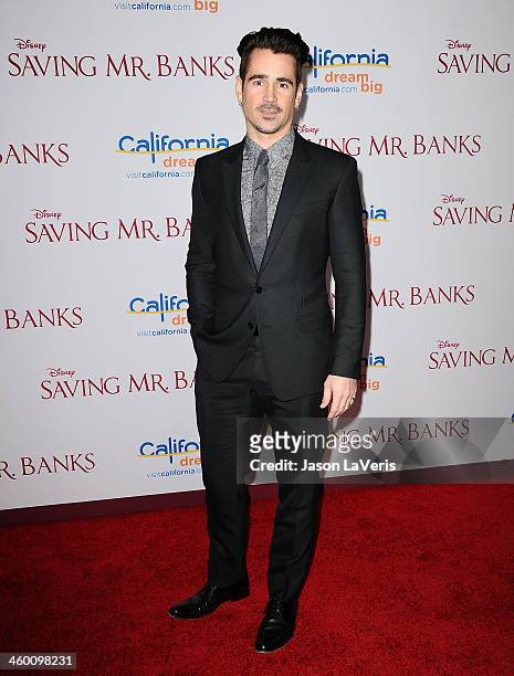 Actor Colin Farrell attends the premiere of "Saving Mr. Banks" at Walt Disney Studios on December 9, 2013 in Burbank, California.