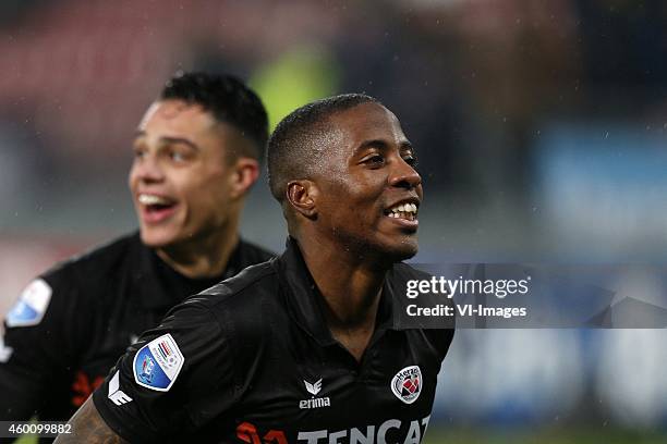 , Joey Pelupessy of Heracles Almelo, Milano Koenders of Heracles Almelo during the Dutch Eredivisie match between FC Utrecht and Heracles Almelo at...