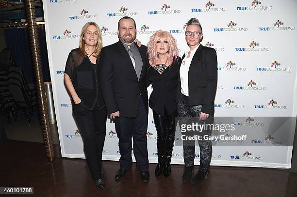 Lisa Barbaris, executive director of the True Colors Fund, Gregory Lewis, Cyndi Lauper and Janna Shelton attend the 4th Annual "Home For The...