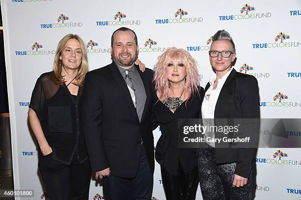 Lisa Barbaris, executive director of the True Colors Fund, Gregory Lewis, Cyndi Lauper and Janna Shelton attend the 4th Annual "Home For The...