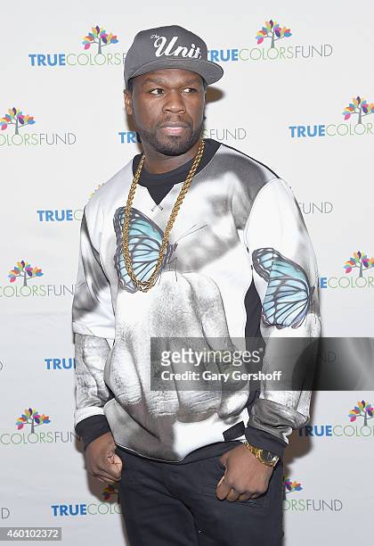 Rapper 50 Cent attends the 4th Annual "Home For The Holidays" Benefit Concert at The Beacon Theatre on December 6, 2014 in New York City.