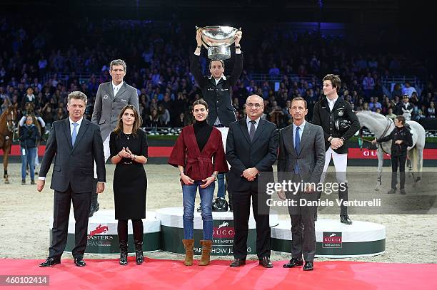 Martin Fuchs, Ludger Beerbaum, Constant Van Paesschen, Charlotte Casiraghi, Robert Triefus, Jean Luc Poulain and Fernanda Ameeuw attend the Gucci...