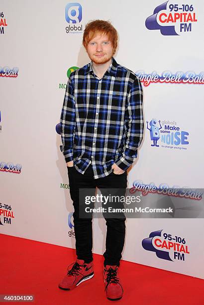 Ed Sheeran attends the Jingle Bell Ball at 02 Arena on December 7, 2014 in London, England.