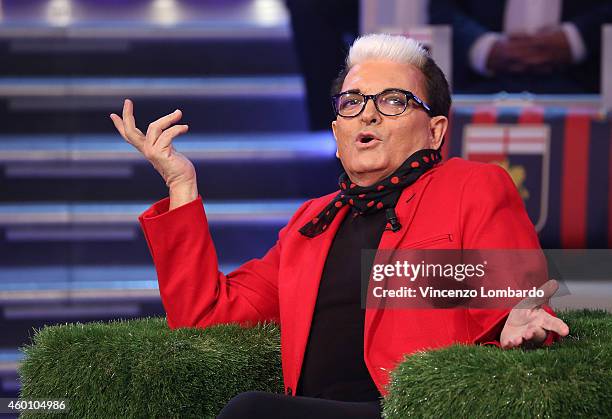 Cristiano Malgioglio attends the 'Quelli Che Il Calcio' TV show on December 7, 2014 in Milan, Italy.