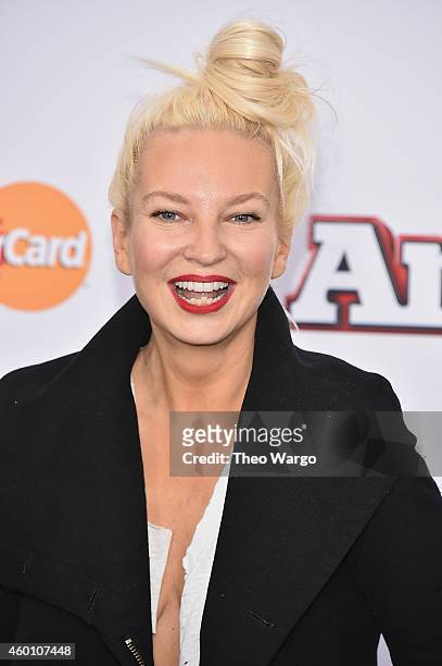 Singer-songwriter Sia attends the "Annie" World Premiere at Ziegfeld Theater on December 7, 2014 in New York City.