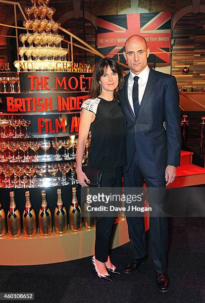 Mark Strong and Liza Marshall attend the Moet British Independent Film Awards 2014 at Old Billingsgate Market on December 7, 2014 in London, England.