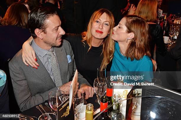 Enzo Cilenti, Kerri Davenport Burton and Sienna Guillory attend The Moet British Independent Film Awards 2014 at Old Billingsgate Market on December...