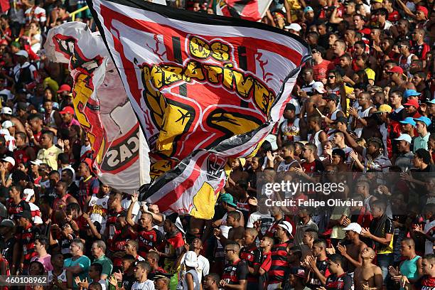 Fans of Vitoria in action during the match between Vitoria and Santos as part of Brasileirao Series A 2014 at Estadio Manoel Barradas on December 07,...