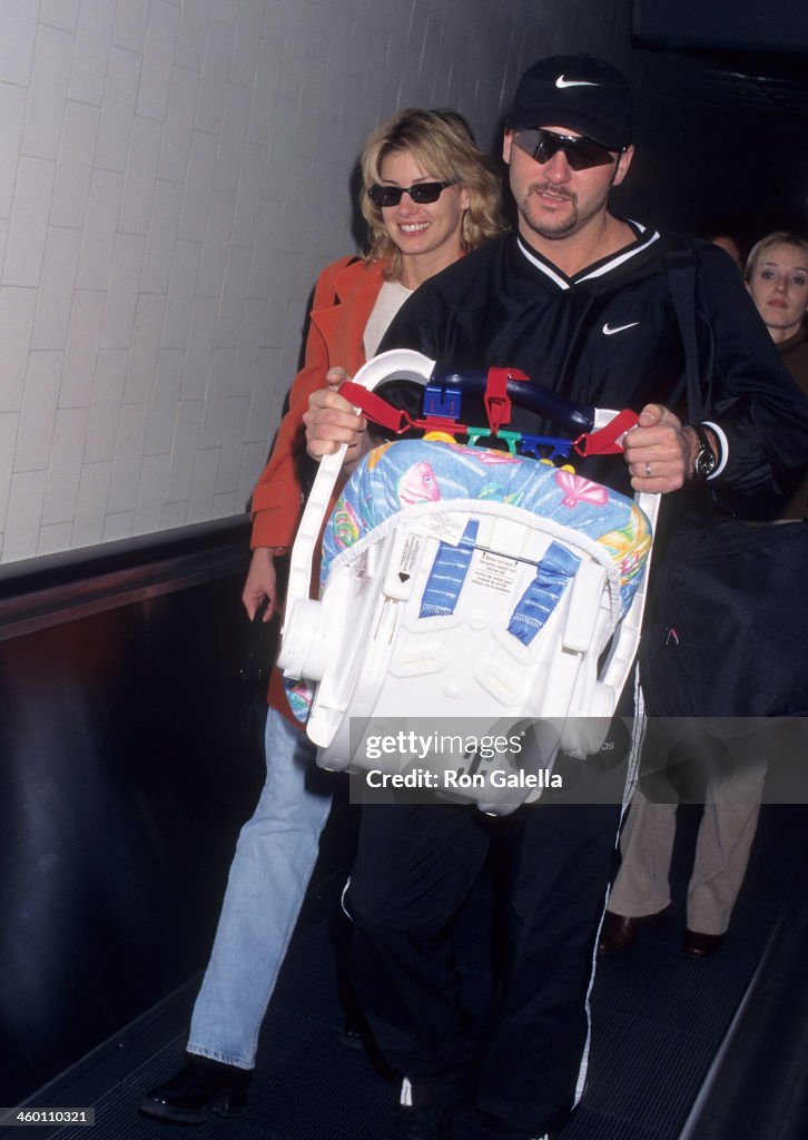 Faith Hill, Tim McGraw daughter Gracie McGraw arrive at the Los Angeles International Airport from Nashville