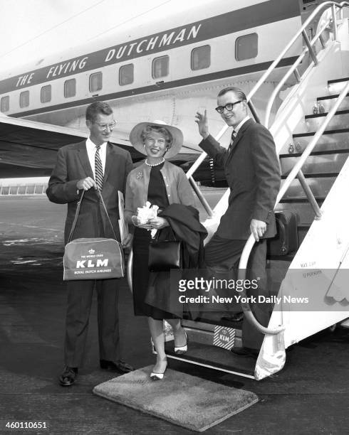Mr. And Mrs. Rodman Rockefeller and Michael Rockefeller depart from International Airport for brother Steven's nuptials.