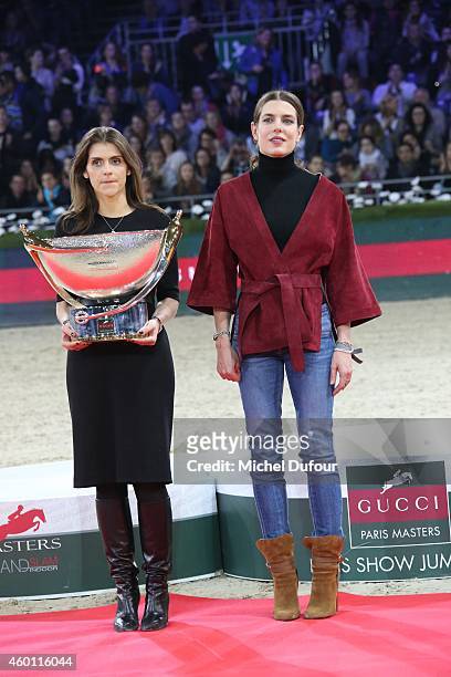 Fernanda Ameeuw and Charlotte Casiraghi attend the Gucci Paris Master Day 4 on December 7, 2014 in Villepinte, France.
