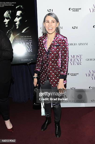 Actress Zosia Mamet attends the New York premiere of "A Most Violent Year" at Florence Gould Hall on December 7, 2014 in New York City.