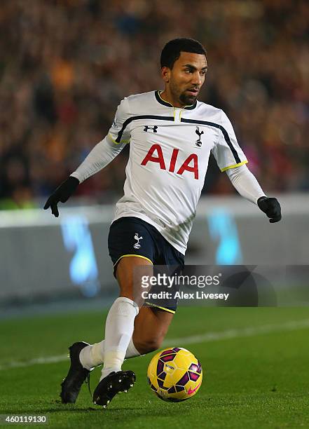 Aaron Lennon of Tottenham Hotspur during the Barclays Premier League match between Hull City and Tottenham Hotspur at KC Stadium on November 23, 2014...