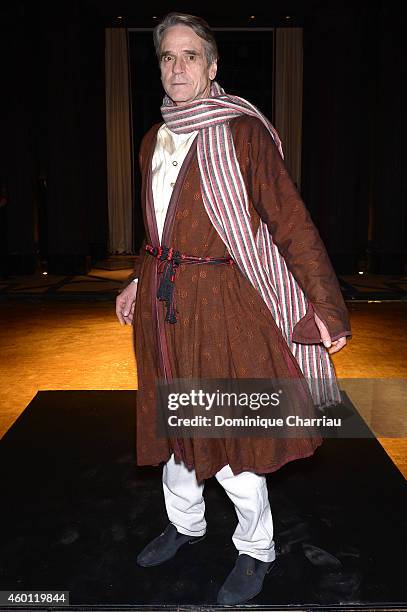 Jeremy Irons attends Dior Dinner held at Mandarin Oriental Hotel as part of the 14th Marrakech International Film Festival on December 7, 2014 in...