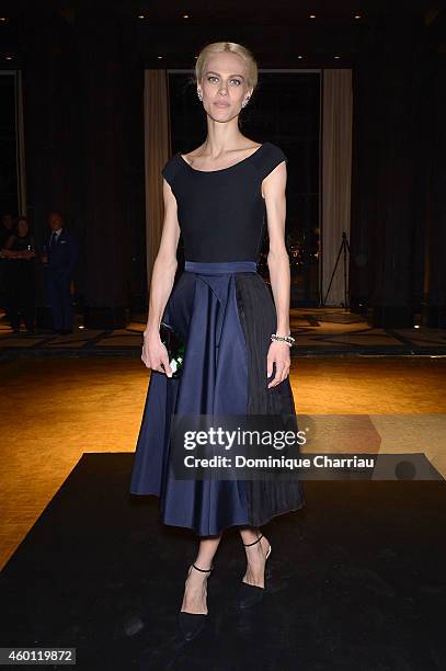 Aymeline Valade attends Dior Dinner held at Mandarin Oriental Hotel as part of the 14th Marrakech International Film Festival on December 7, 2014 in...