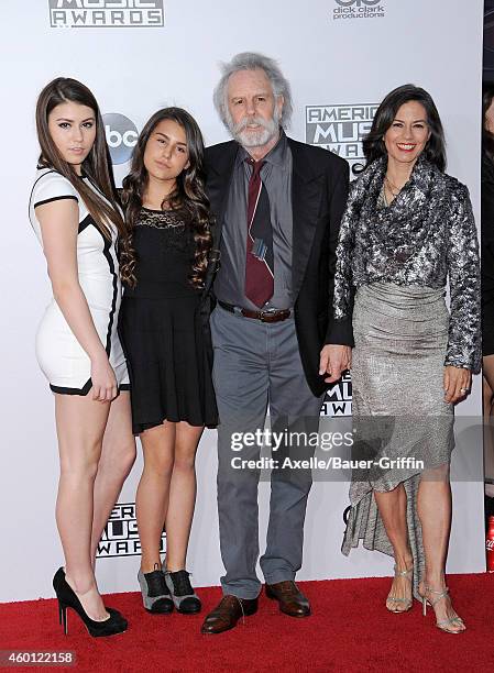 Musician Bob Weir of the Grateful Dead with Monet Weir, Chloe Weir and Natascha Weir arrive at the 2014 American Music Awards at Nokia Theatre L.A....