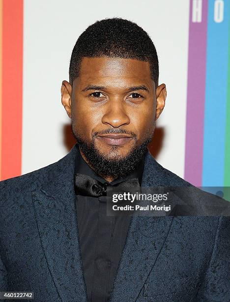 Usher arrives at the 37th Annual Kennedy Center Honors at the John F. Kennedy Center for the Performing Arts on December 7, 2014 in Washington, DC.