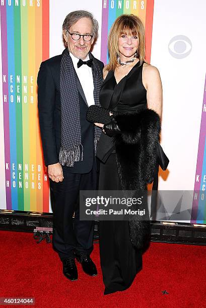 Steven Speilberg and Kate Capshaw arrive at the 37th Annual Kennedy Center Honors at the John F. Kennedy Center for the Performing Arts on December...