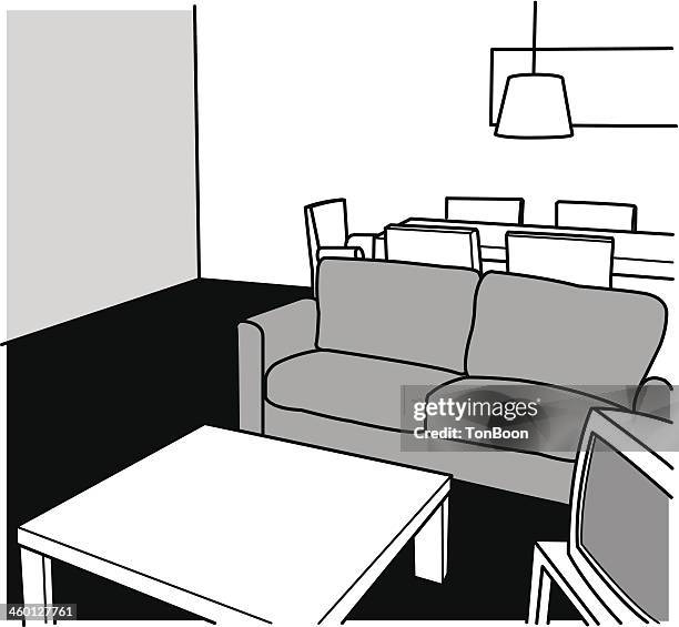 interior livingroom - empty dining room stock illustrations