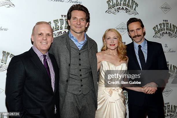 Director Scott Ellis with actors Bradley Cooper, Patricia Clarkson and Alessandro Nivola attend "The Elephant Man" Broadway Opening Night - After...