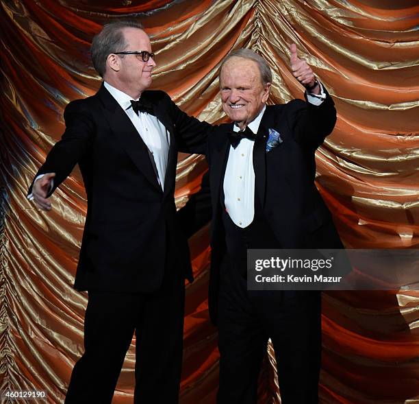 Michael Stevens and George Stevens Jr attend the 37th Annual Kennedy Center Honors at The John F. Kennedy Center for Performing Arts on December 7,...