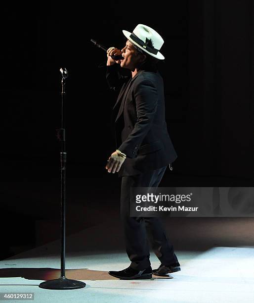 Bruno Mars performs onstage at the 37th Annual Kennedy Center Honors at The John F. Kennedy Center for Performing Arts on December 7, 2014 in...