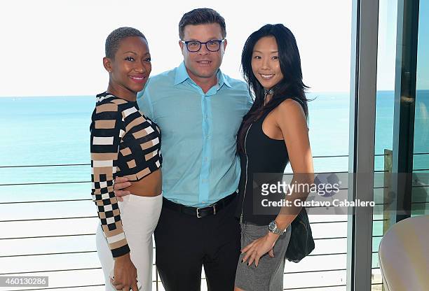 Tanya Sergei,Jeff Ransdell and Young Jean On attends The John Varvatos Art Basel Closing Brunch In Support Of Bass Museum Of Art at Soho Beach House...