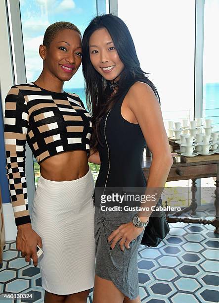 Tanya Sergei and Young Jean On attends The John Varvatos Art Basel Closing Brunch In Support Of Bass Museum Of Art at Soho Beach House on December 7,...