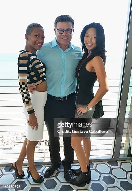 Tanya Sergei,Jeff Ransdell and Young Jean On attends The John Varvatos Art Basel Closing Brunch In Support Of Bass Museum Of Art at Soho Beach House...
