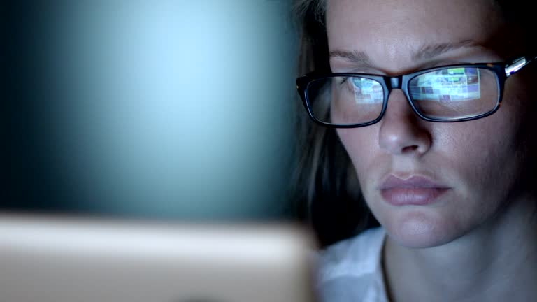 Glasses For Using Computer Woman Blue Glasses Videos and HD Footage - Getty Images