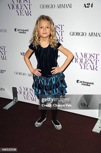 Giselle Eisenberg attends "A Most Violent Year" New York Premiere at Florence Gould Hall on December 7, 2014 in New York City.