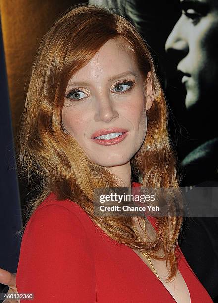 Jessica Chastain attends "A Most Violent Year" New York Premiere at Florence Gould Hall on December 7, 2014 in New York City.