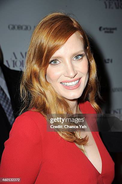 Jessica Chastain attends "A Most Violent Year" New York Premiere at Florence Gould Hall on December 7, 2014 in New York City.