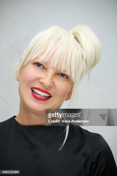 Sia at the "Annie" Press Conference at The London Hotel on December 3, 2014 in New York City.