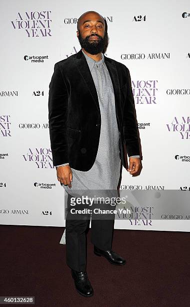 Cinematographer Bradford Young attends "A Most Violent Year" New York Premiere at Florence Gould Hall on December 7, 2014 in New York City.