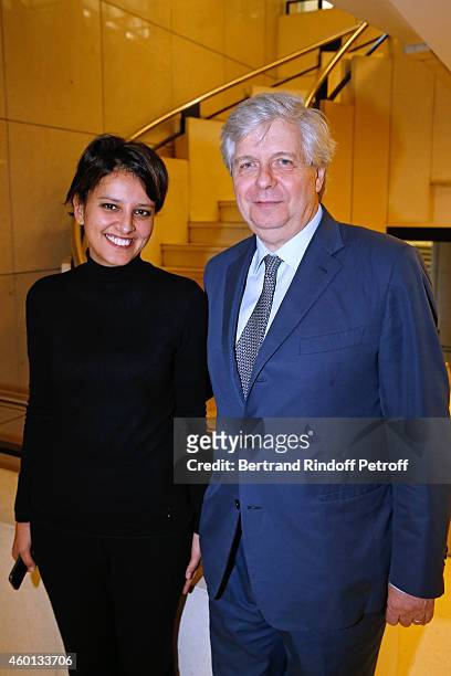 Spokesman of the French Government Najat Vallaud-Belkacem and Director of the National Opera Stephane Lissner the Matinee "Reve d'enfants" with...