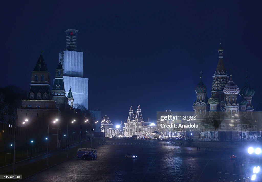 Reconstruction Works at the Spasskaya Tower in Moscow