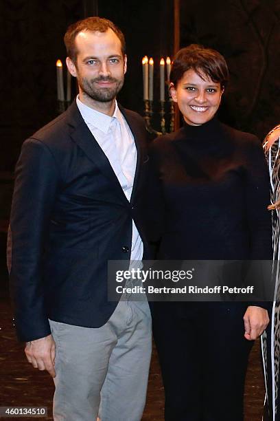 Paris National Opera dance director Benjamin Millepied and Spokesman of the French Government Najat Vallaud-Belkacem attend the Matinee "Reve...