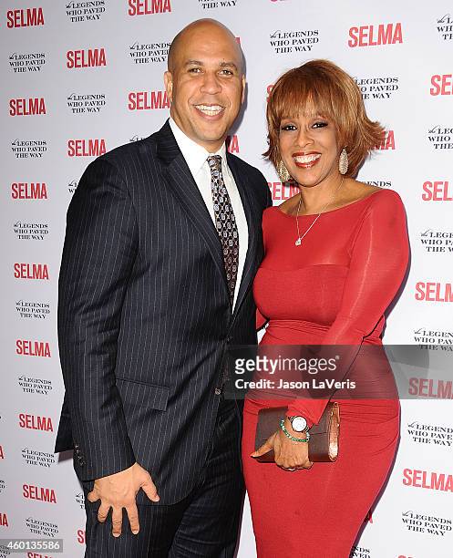 Senator Cory Booker and Gayle King attend the "Selma" and the Legends Who Paved the Way gala at Bacara Resort on December 6, 2014 in Goleta,...